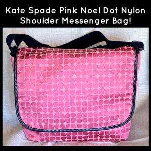 Kate Spade Pink Noel Dot Nylon Messenger Bag!